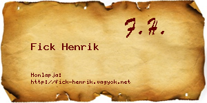 Fick Henrik névjegykártya